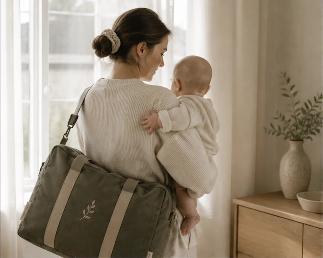 Parent carrying Nord & Grace family bag