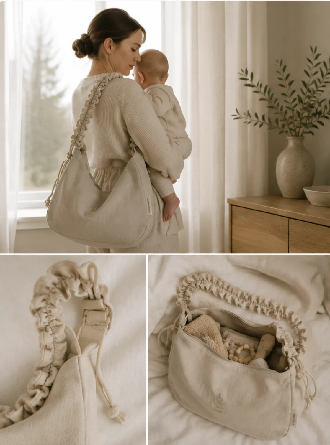 Ruffle sling bag details